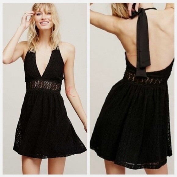 Free People Black  Backless Dress - Picture 1 of 5